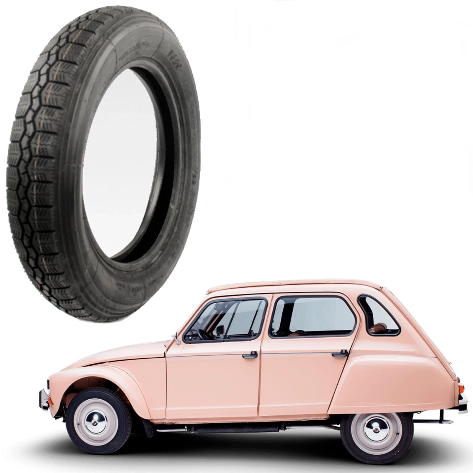 Pneumatico VEERUBBER 125 R15 68S M+S compatibile con CITROEN 2CV & FIAT TOPOLINO 125 80 15 TUBELESS