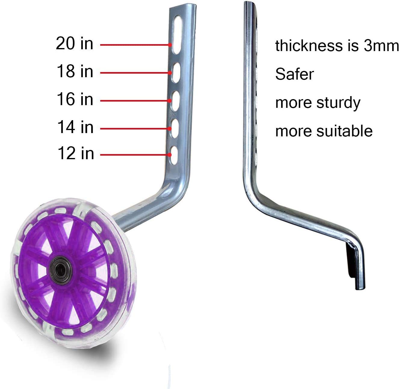 Stabilisateurs Roues Vélo Enfant - Roues Auxiliaires Universelles Pour Vélo 12 14 16 18 20 Pouces - Bras Acier Robuste Et Roues ABS Solides - Apprentissage Vélo Enfant