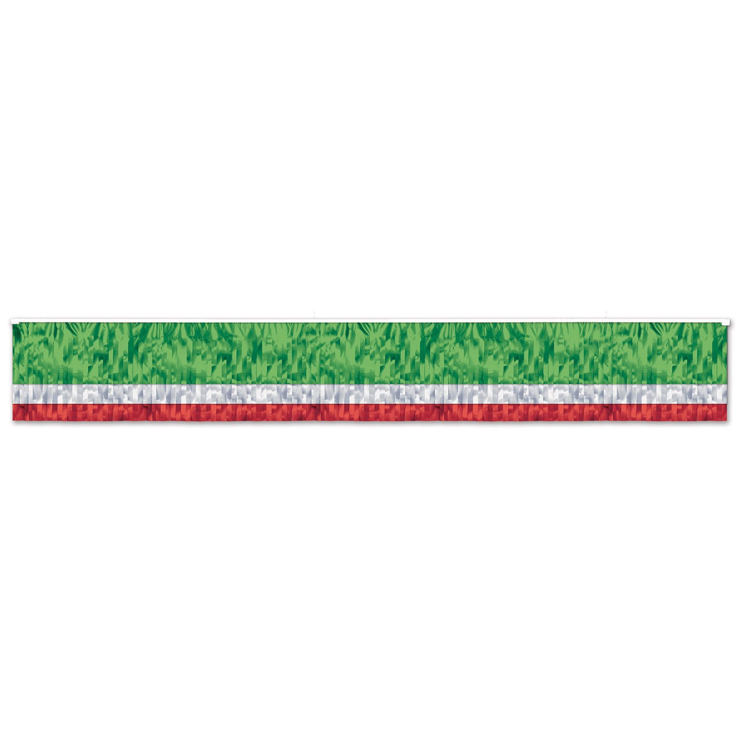 Beistle 55859-RWG Rideau à Franges métallique 3 Plis Rouge/Blanc/Vert 38,1 x 25,4 cm