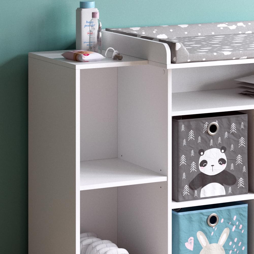 Vicco Mueble cambiador bebé "Oskar", Blanco, 113 x 100 cm con estante abierto