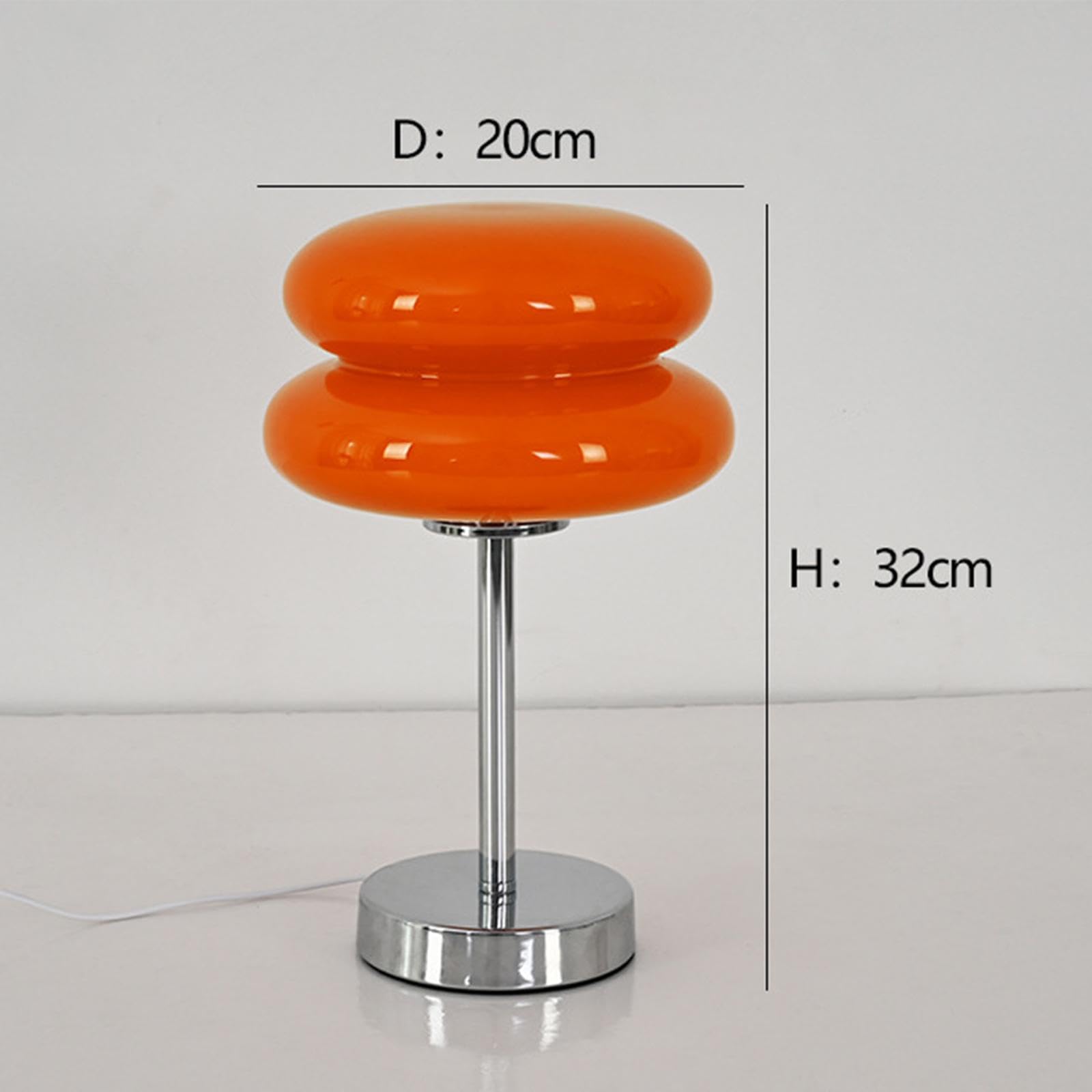 LOVIVER Lámpara de noche de cristal, lámpara de tarta de huevo, 3 colores cambiantes, luz nocturna, lámpara de escritorio moderna y bonita para Bar, Naranja