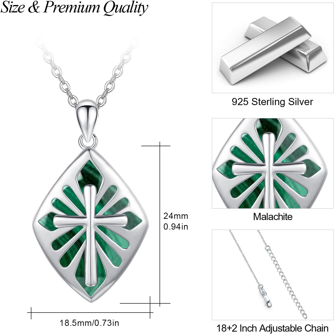 Cross Necklace for Women 925 Sterling Silver Abalone/Opal Shell Cross Pendant Necklace Religious Birthday Christmas Jewelry Gifts for Her - Image 3