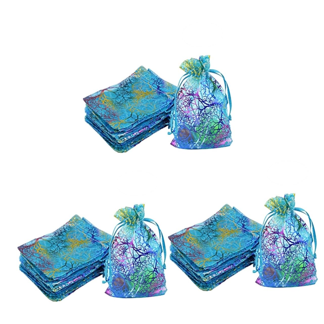 Healeved Lot De 3 Pochettes En Organza Avec Cordon De Serrage Pour Bijoux Dragées De Mariage Bonbons 100 Pièces X 3