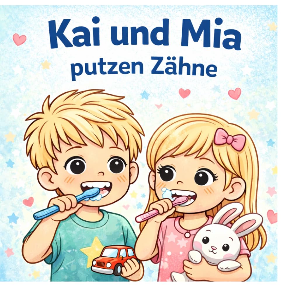 Kai und Mia: putzen Zähne - Malbuch