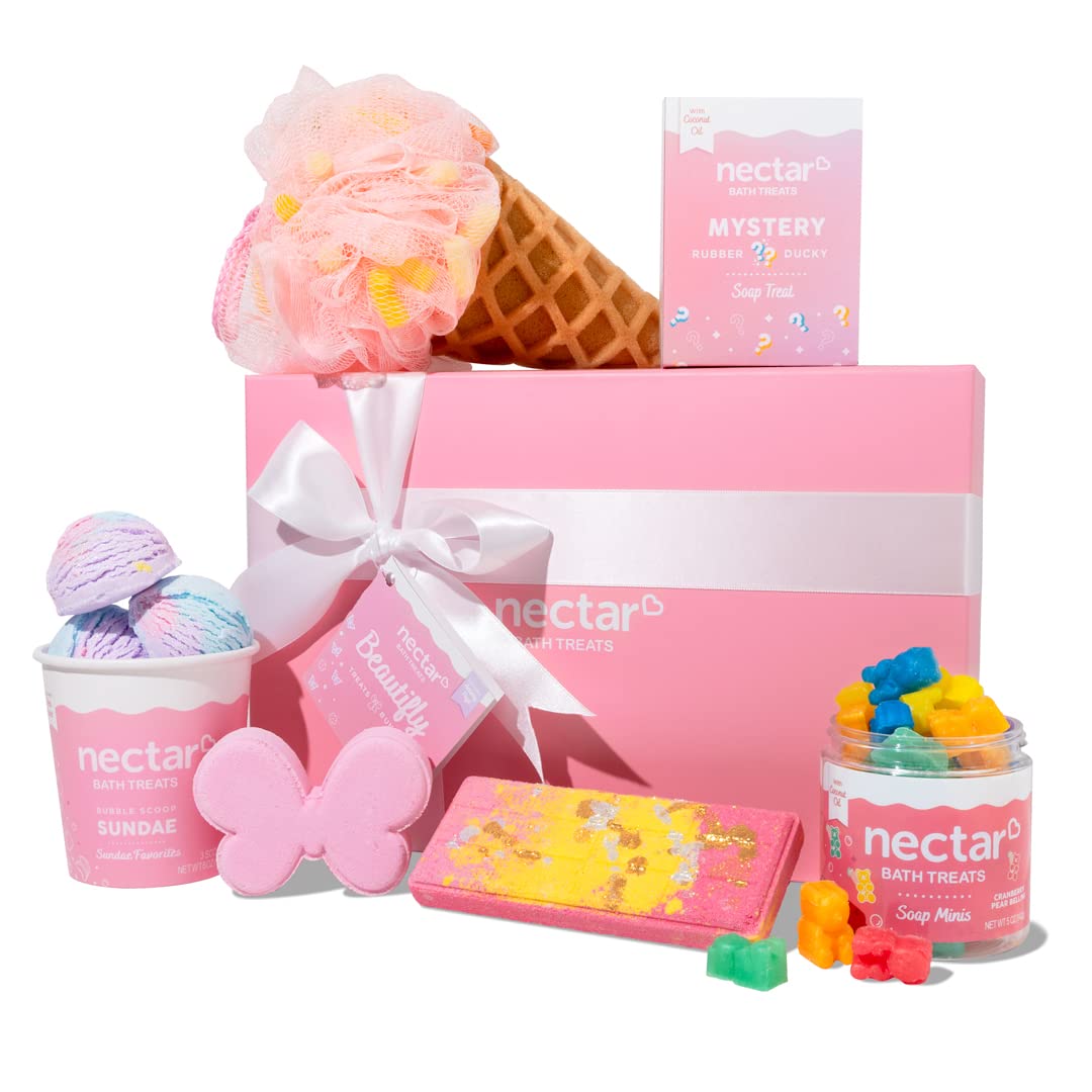 Kids Soap Gift Set, Kids Body Wash, Bath Bombs For Kids, Fun Soaps for Sensitive Skin, Whipped Soap, Mini Bar Soaps, Bath Bomb with Surprise Ring Inside, Vegan Skin Care for Kids (Beautifly Kids)