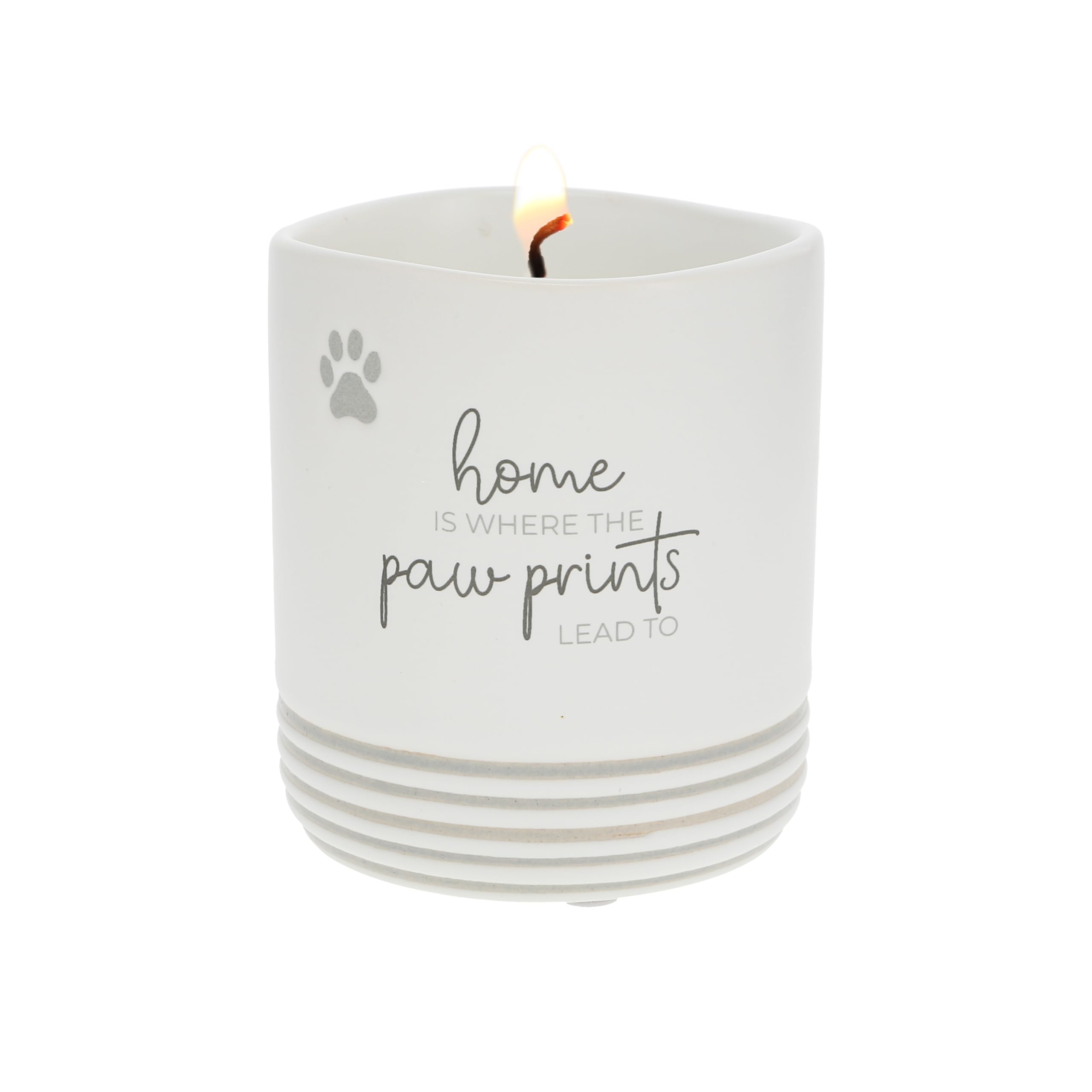 Pavilion - Home is Where The Pawprints Lead to - 10 oz Wax Reveal Secret Surprise Message Single-Wick Jasmine Scented Candle Mom Dad Pet Parent Housewarming Gift Animal Lover Adoption Rescue Present