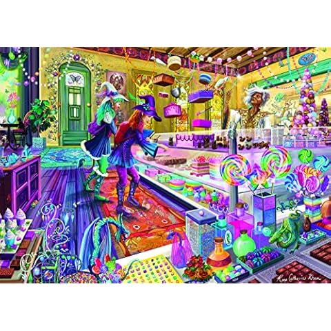 Mchezo Magical Bakery Jigsaw Puzzle, Bright Fairy Sweet Shop 1000 Piece Puzzle by Artist Rose Cat Khan Cover