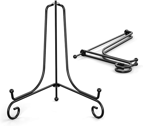 TR-LIFE Paquete de 4 soportes de platos para exhibición, soporte de placa de 10 pulgadas + soporte de caballete de metal para marco de fotos, platos disponible en Yaxa Peru