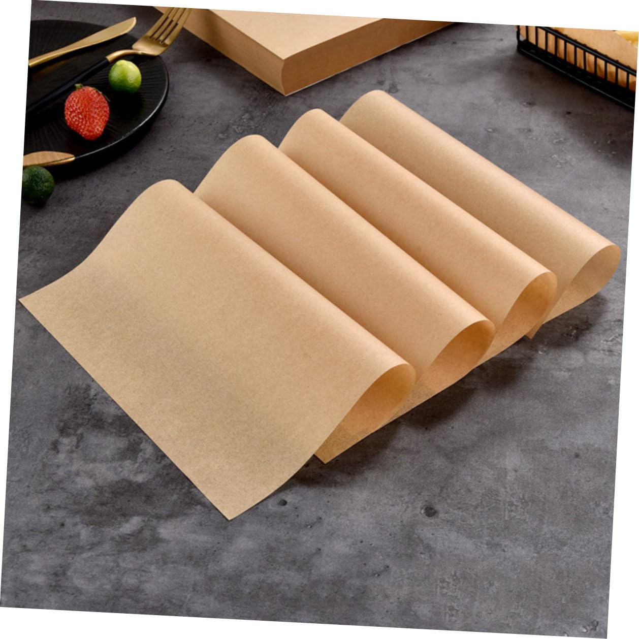 Gadpiparty Tapis Résistant à L'huile en Papier Kraft Naturel 500 Feuilles Antiadhésif Compact pour Cuisson et Apéritifs en Style Américain