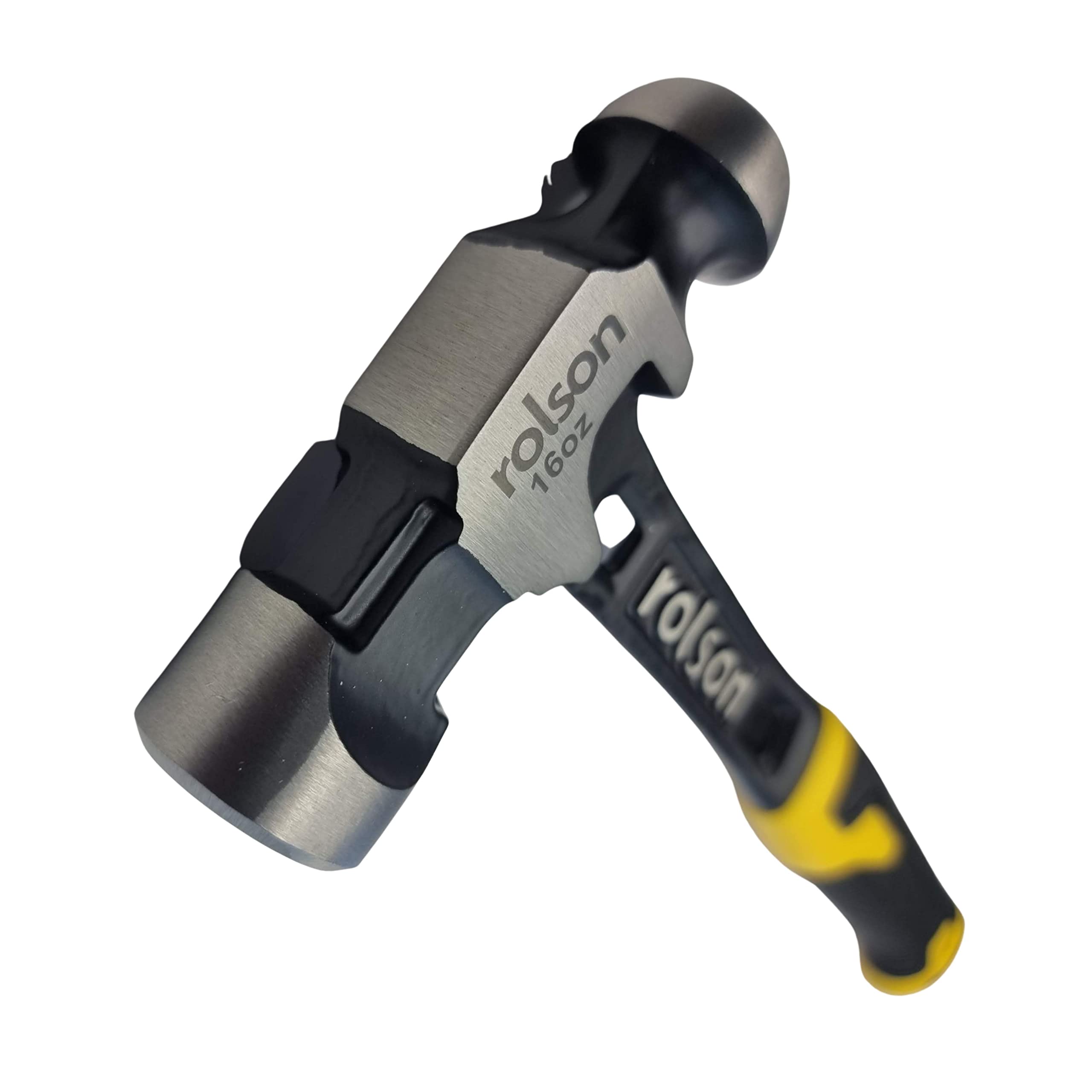 Marteau Court Rolson 8 Oz - Panne Ronde, Manche Caoutchouc - Pour Bricolage Et Petits Travaux