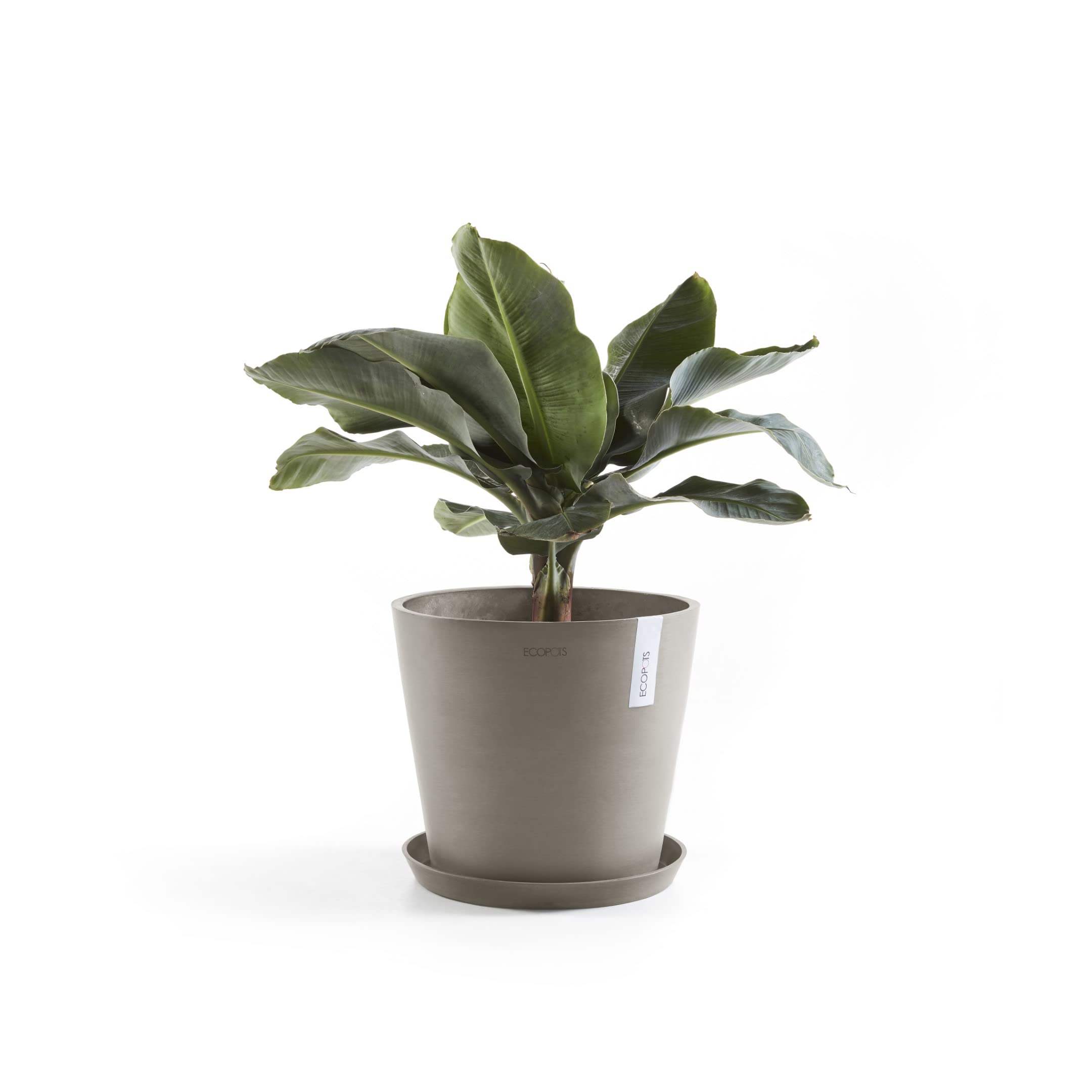 Sottovaso ECOPOTS Amsterdam – Diametro 25 Cm – Grigio/Marrone – In Plastica Riciclata – Per Interni Ed Esterni