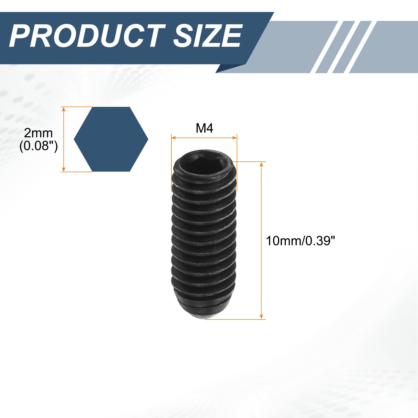 sourcing map Lot de 10 boules de filetage M4 x 10 mm en acier à haute teneur en carbone pour outils pneumatiques de lubrification, noir