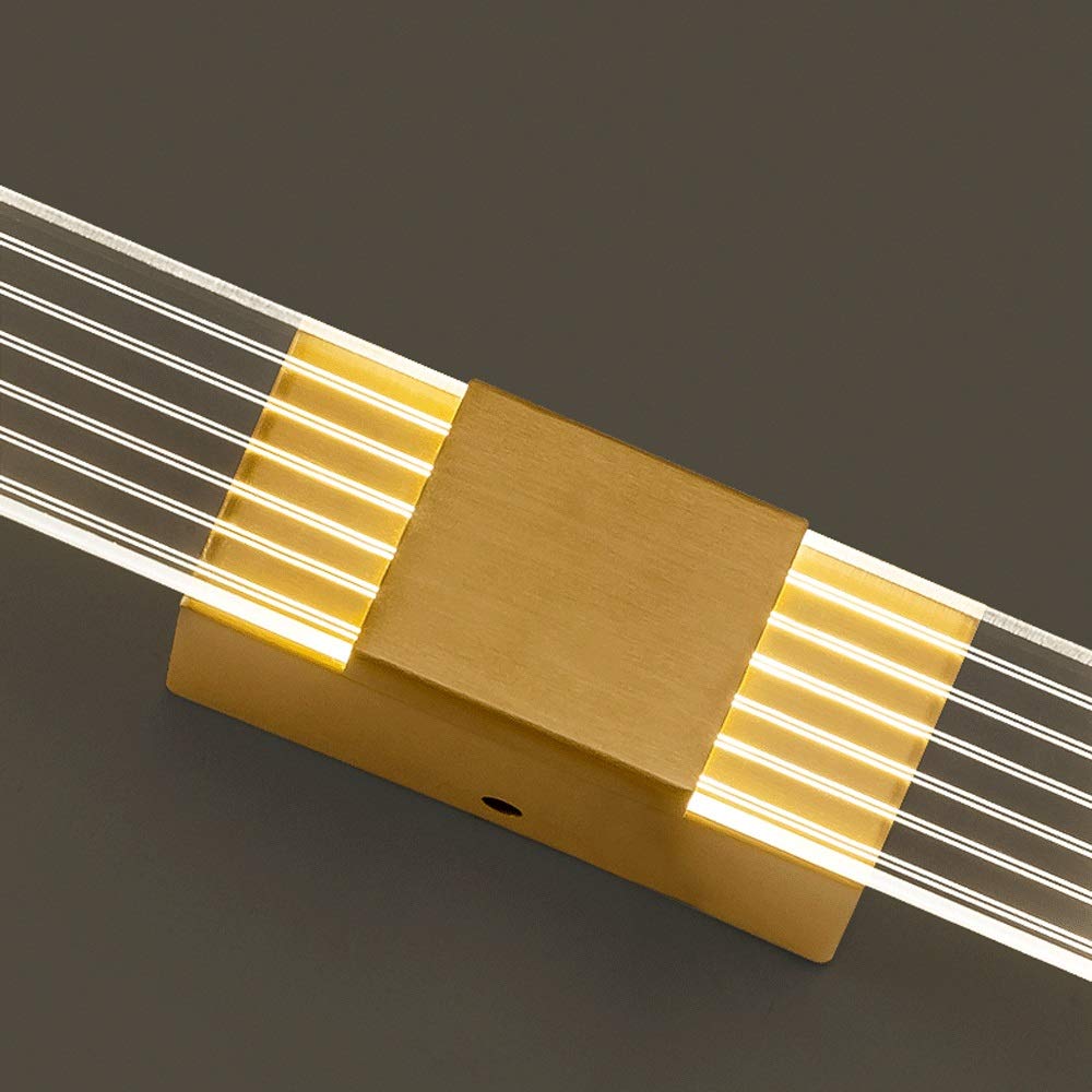 Luz espejo baño, luces espejo LED, lámpara espejo maquillaje, iluminación marco imagen, luz gabinete con espejo, lámparas pared espejo fácil instalación - Latón