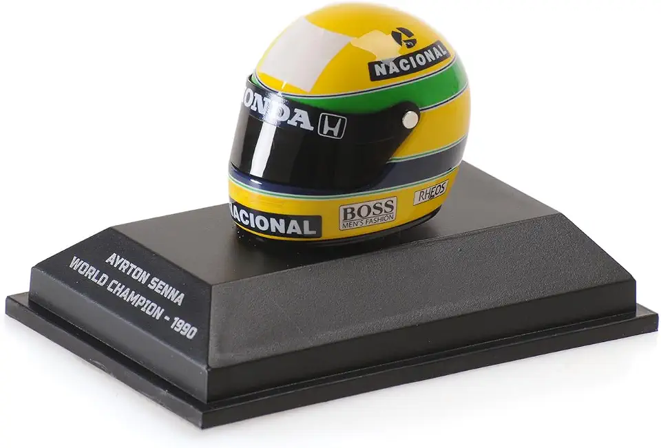 1/8 MINIATURA CAPACETE AYRTON SENNA BI CAMPEÃO 1990