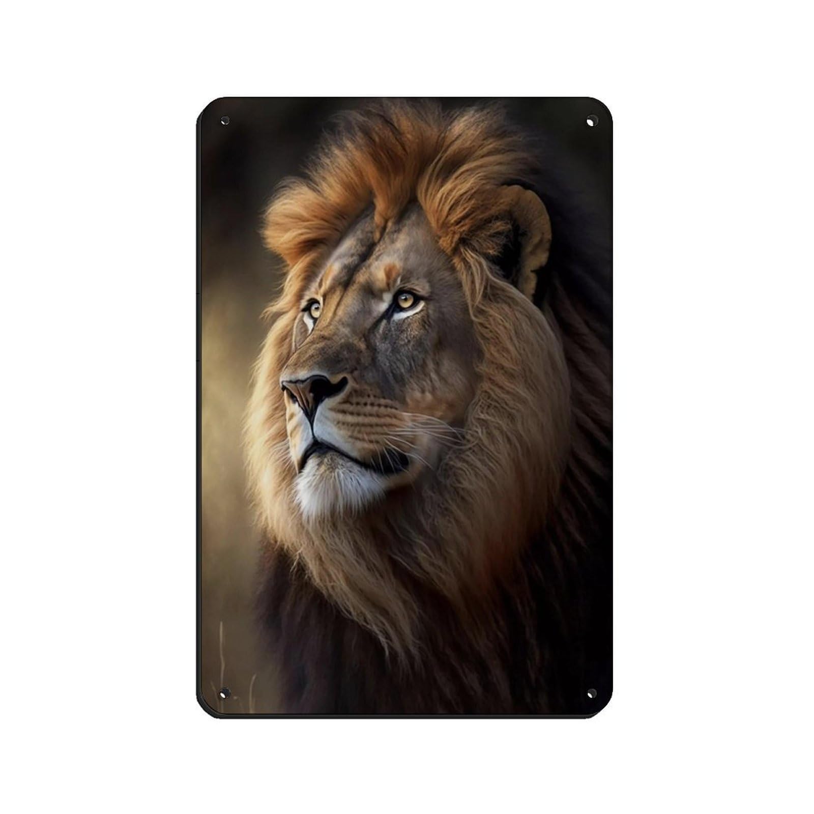 Lxwnze Men's 20L X 30W Cm Majestic Sovereignty-Majestic Lion（2） Tin Sign Vintage Metal Pub Club Cafe Bar Home Wall Art Decoration Poster Retro 8X12inch(20X30cm)