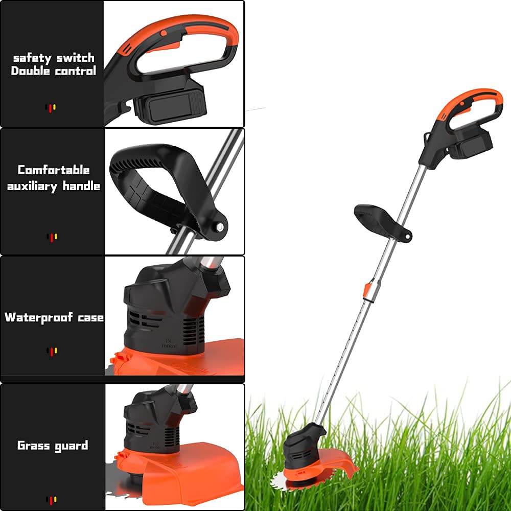 TEmkin Tosaerba Portatile Tosaerba Elettrico Senza Fili Tosaerba Elettrico Portatile Adatto per Prato e Giardinaggio all'aperto