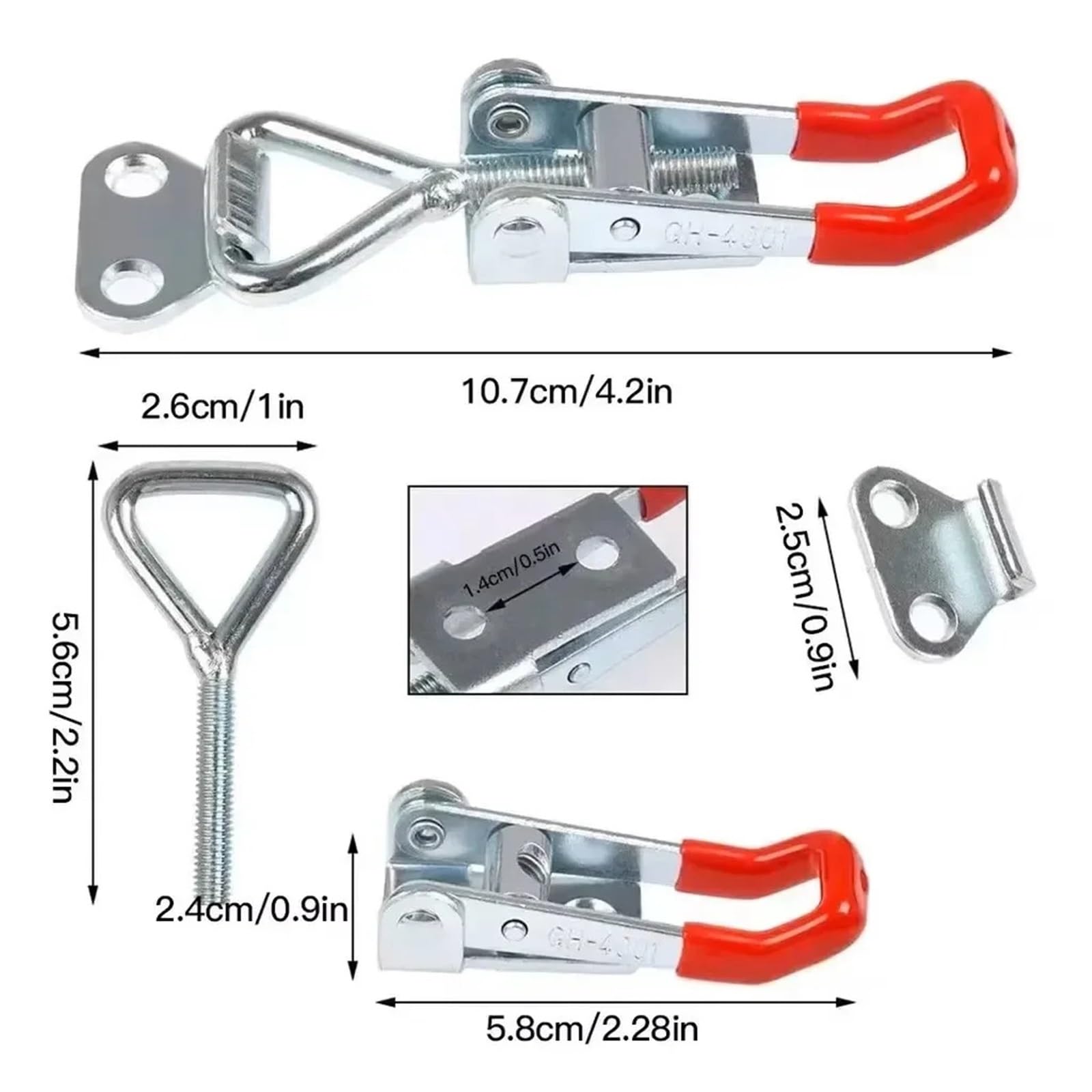 2/10 pezzi chiusura a morsetto regolabile a scatto resistente capacità di tenuta tirare for scatola degli attrezzi maschera coperchio ca(10pcs)