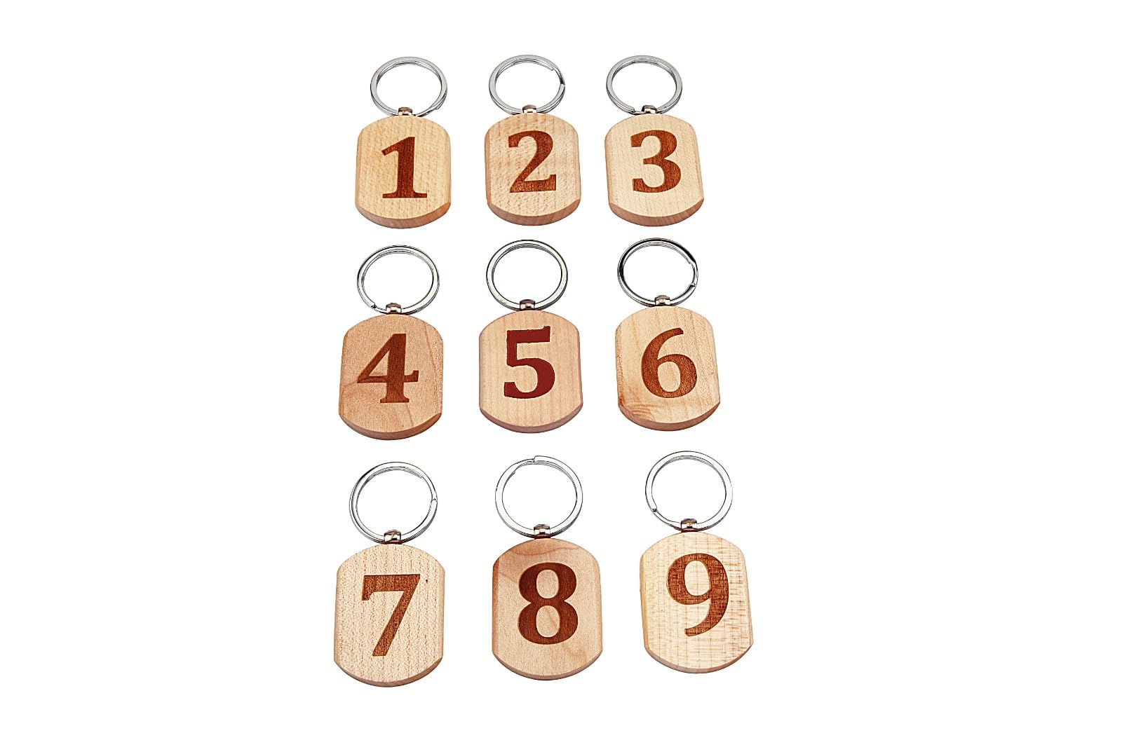 Fine 1-9 Set OF 9 Number Keychain For Men Women Girls Boys Bike Scooty Car accessories Home Stylish Key Organizer Holder Lightweight Heavy Duty Keyring Best Birthday Gift-image-46