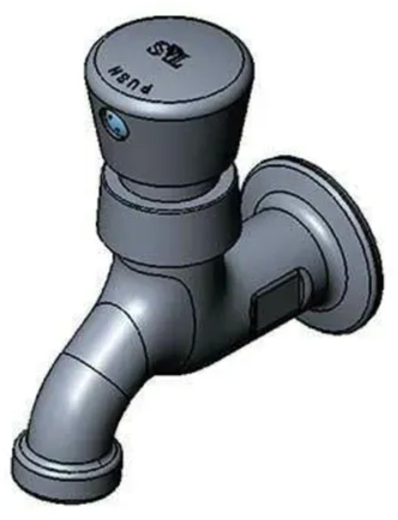 T & S b-0700 – 01 – Repisa de latón grifo con 1/2 "NPT hembra de entrada y de medición láser