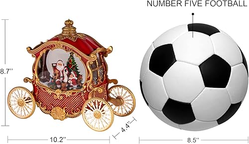 Miniatura 5 de Globos de nieve de Navidad, carro de Navidad con 8 música y temporizador, funciona con batería o cable USB, brillante para decoración de centro de