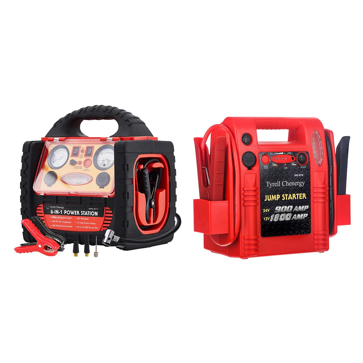 1800 Peak Amp Portable Power Station Jump Starter Power Inverter Dual AC DC Ports 2 1A USB Port