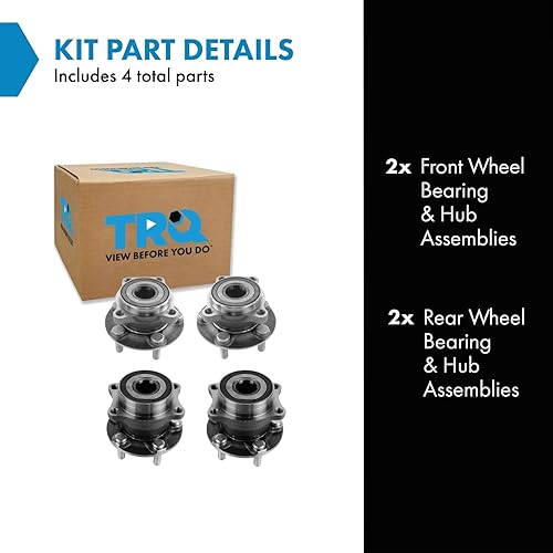 Vista 787 de TRQ Juego de 2 rodamientos y bujes de rueda trasera izquierda y derecha compatible con Ford Expedition 2007-2010 Lincoln Navigator 2007-2010