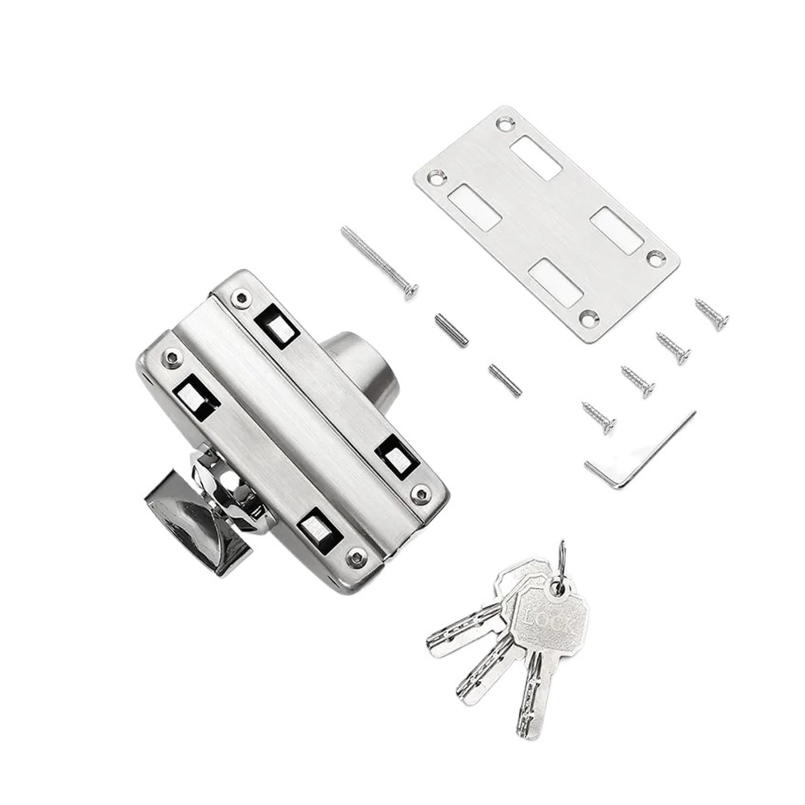 Serrure de porte en verre coulissante et clip cadre en acier