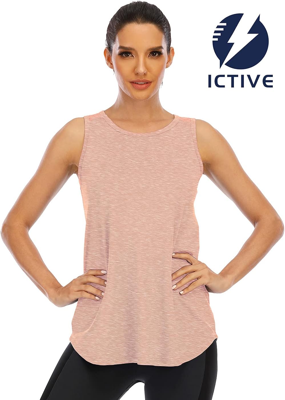 ICTIVE Workout Tank Tops for Women Loose fit Yoga Tops for Women Summer Open Back Muscle Tank Running Tank Tops: Clothing