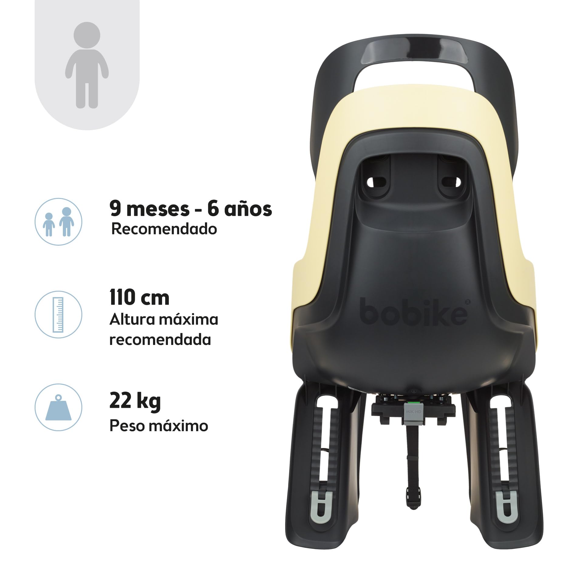 Bobike Rear Child Bike Seat Go Mik-HD System - Silla Trasera Unisex-Baby