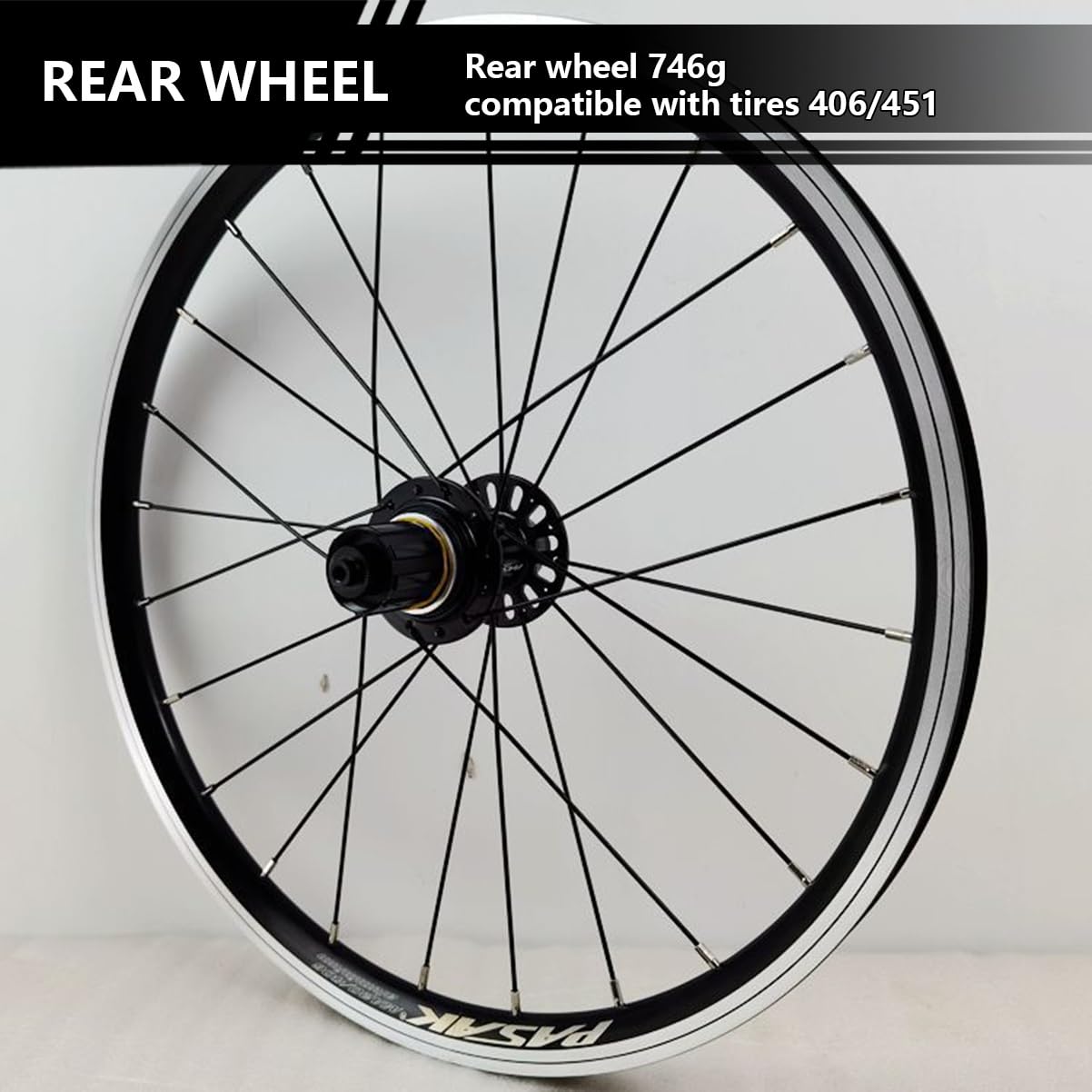 20" 406/451 Juego De Ruedas para Bicicleta BMX Llantas De Aleación De Aluminio Freno C/V Liberación Rápida 20/24H Bujes Delantero Y Trasero para Cassette De 7-12 Velocidades