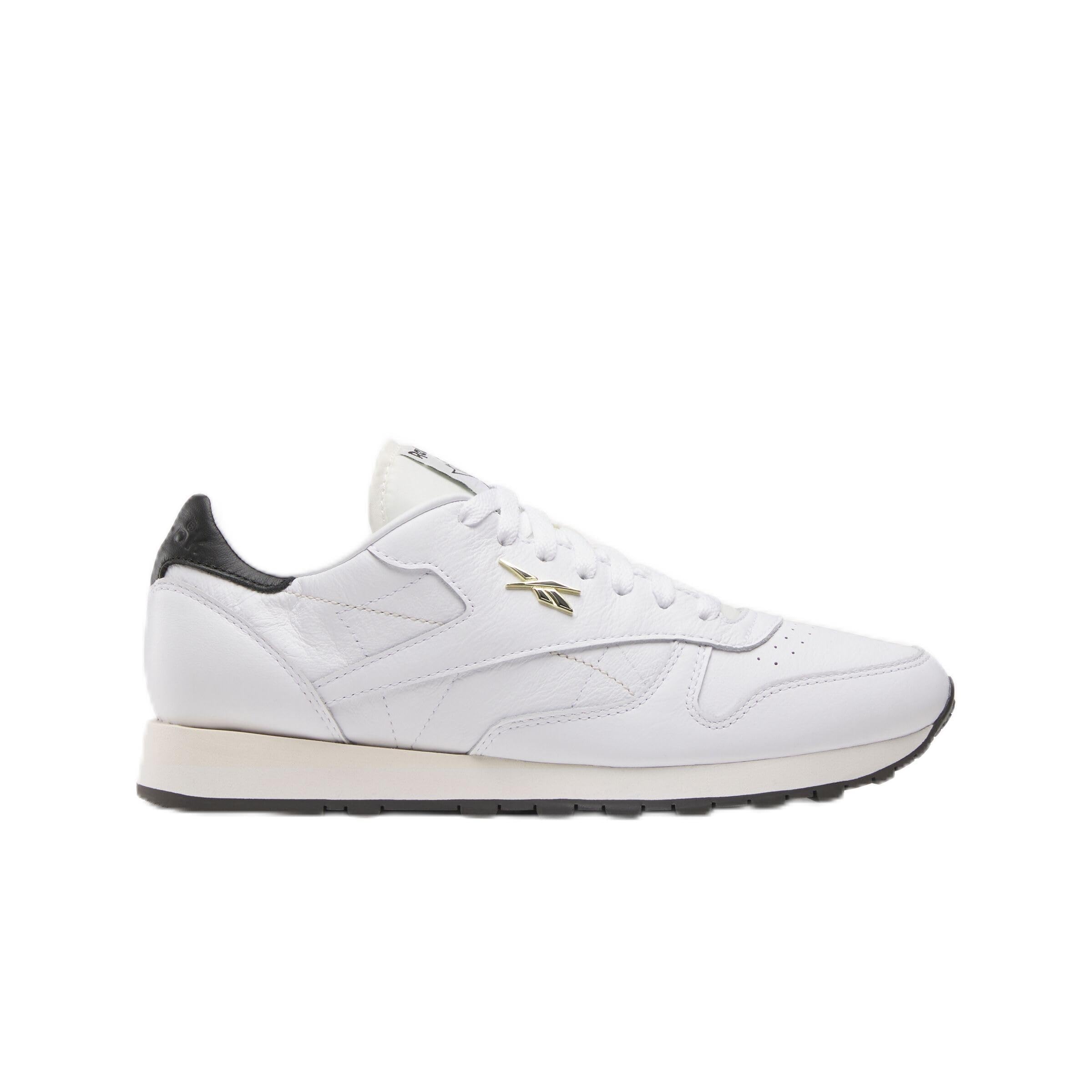Reebok Unisex Classic Leather Trainers, White/Black/Chalk, 47 EU