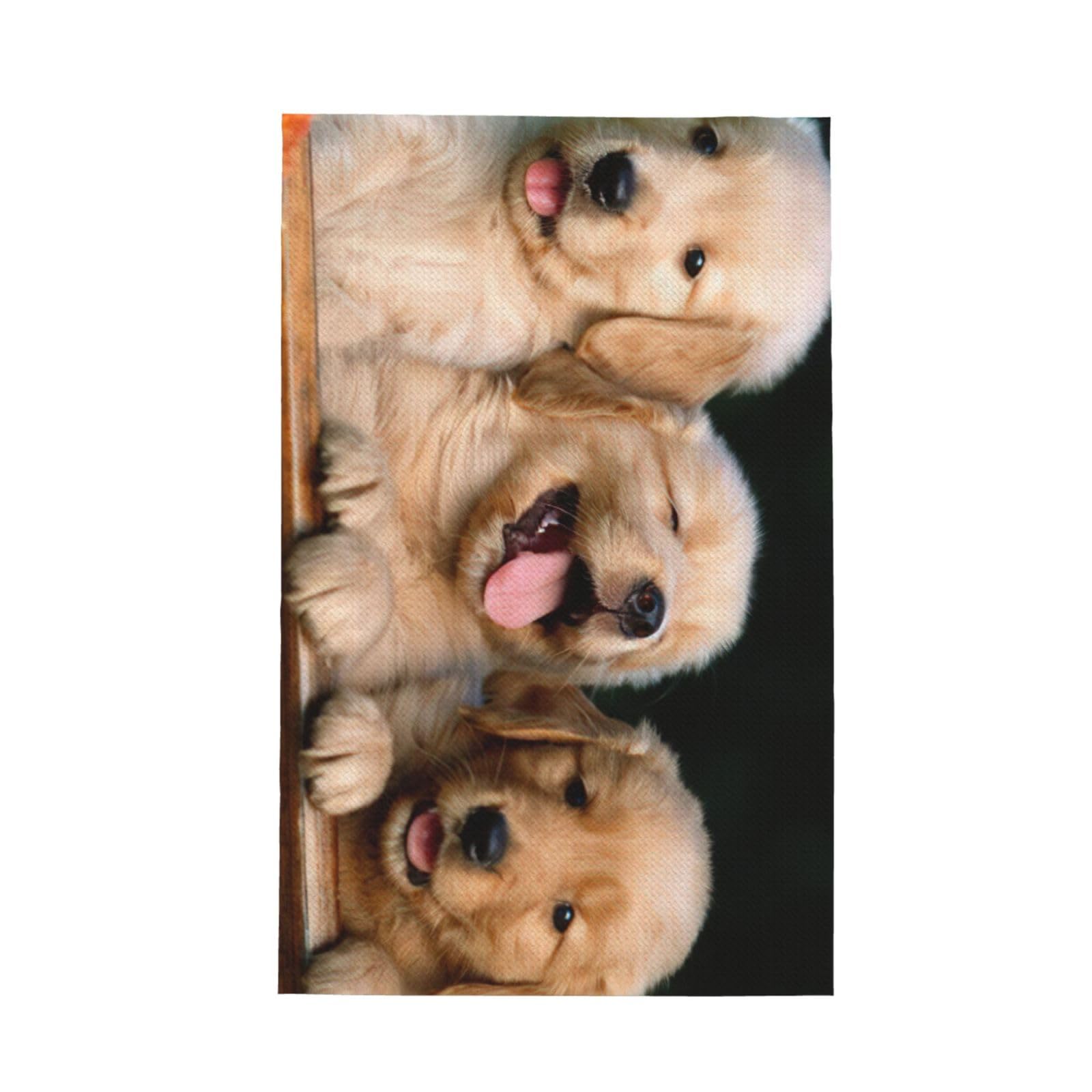 CKGODGF Golden Retriever Dogs Puppies Pets Print Absorbent Waffle Dishcloths,Kitchen Towels With Hanging Loops,Tea Towels.