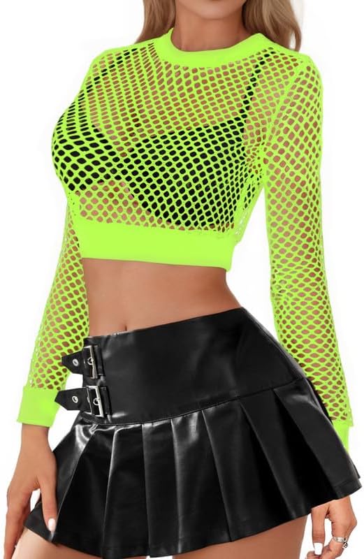 Buauty Women's Lace Long Sleeve Tops, Mock Neck Sheer Mesh Top, See Through Floral Lace Tops, Party Club Night Blouse Shirts - Image 2