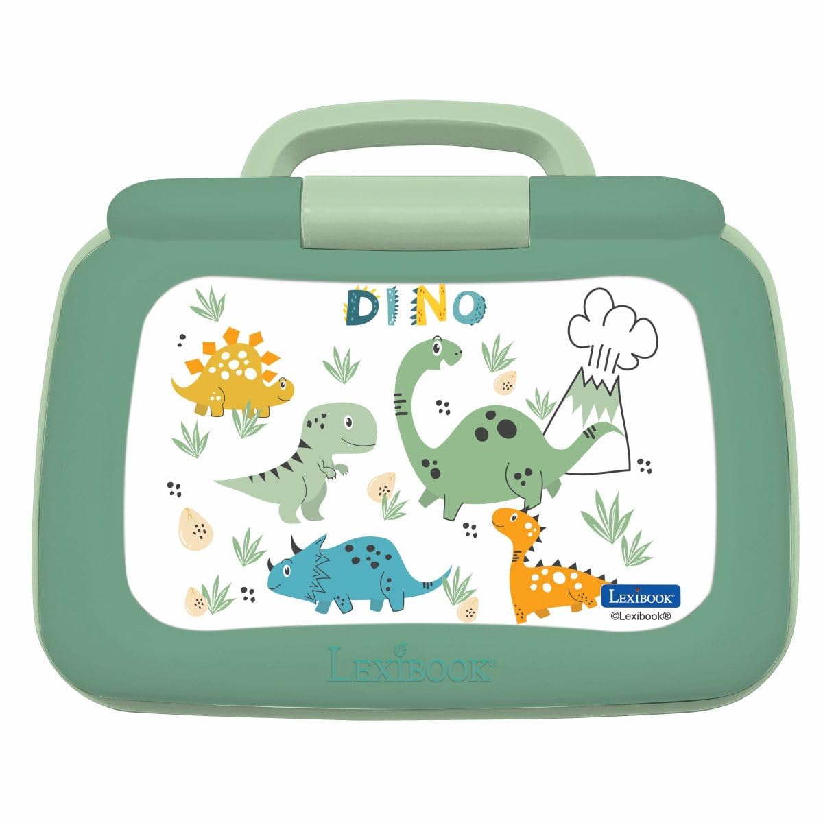 Lexibook, Computer portatile educativo bilingue Inglese/Francese Dinosauro, 40 attività educative, JC398DINOi1LXB