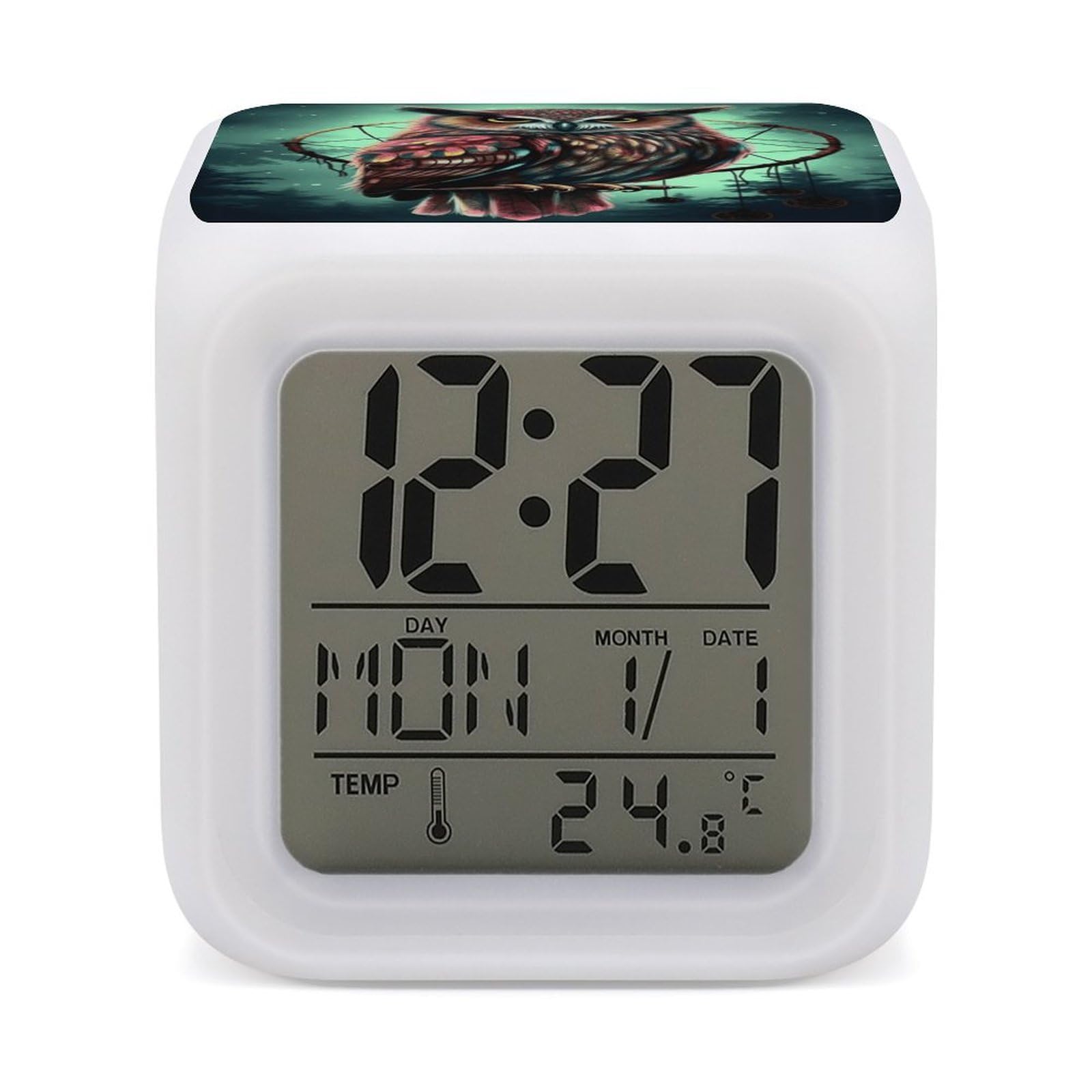 VstaDank Owl Alarm Clock Alarm Clock with 7 Color Changing Digital Clocks for Bedrooms Sleep Training Clocks with Large Display for Office Kitchen Living Room