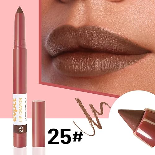 Miniatura 65 de evpct Juego de 3 lápices y lápices labiales mate de color rosa natural claro, lápiz y lápiz labial, juego de lápiz labial y delineador de labios a