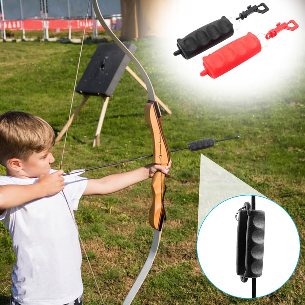 Anwangda Lot de 2 tire-flèches de tir à l'arc - Protection de la main en caoutchouc - Avec clip de ceinture - Pour la chasse, le tir à l'arc