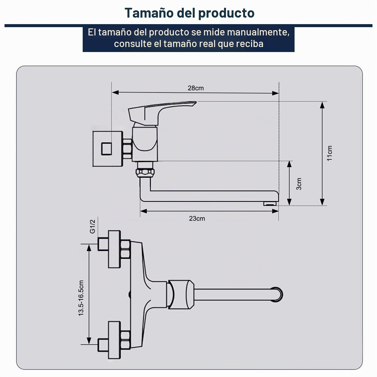 Grifo de Cocina de Pared, Grifos Cocina Pared Giratorio 360°, Cepillado
