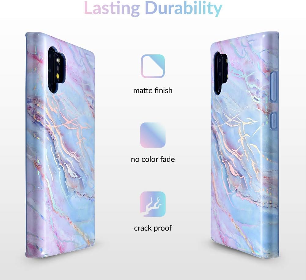 VELVET CAVIAR for Samsung Galaxy Note 10+ Plus Case Marble - Cute Protective Phone Cases for Women, Girls (Holographic Pink Blue) - Image 5