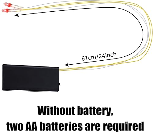 Miniatura 2 de 4 piezas de ojos con luz LED brillante de Halloween para máscara de cosplay, ojos láser con caja de batería, batería no incluida (luz azul)