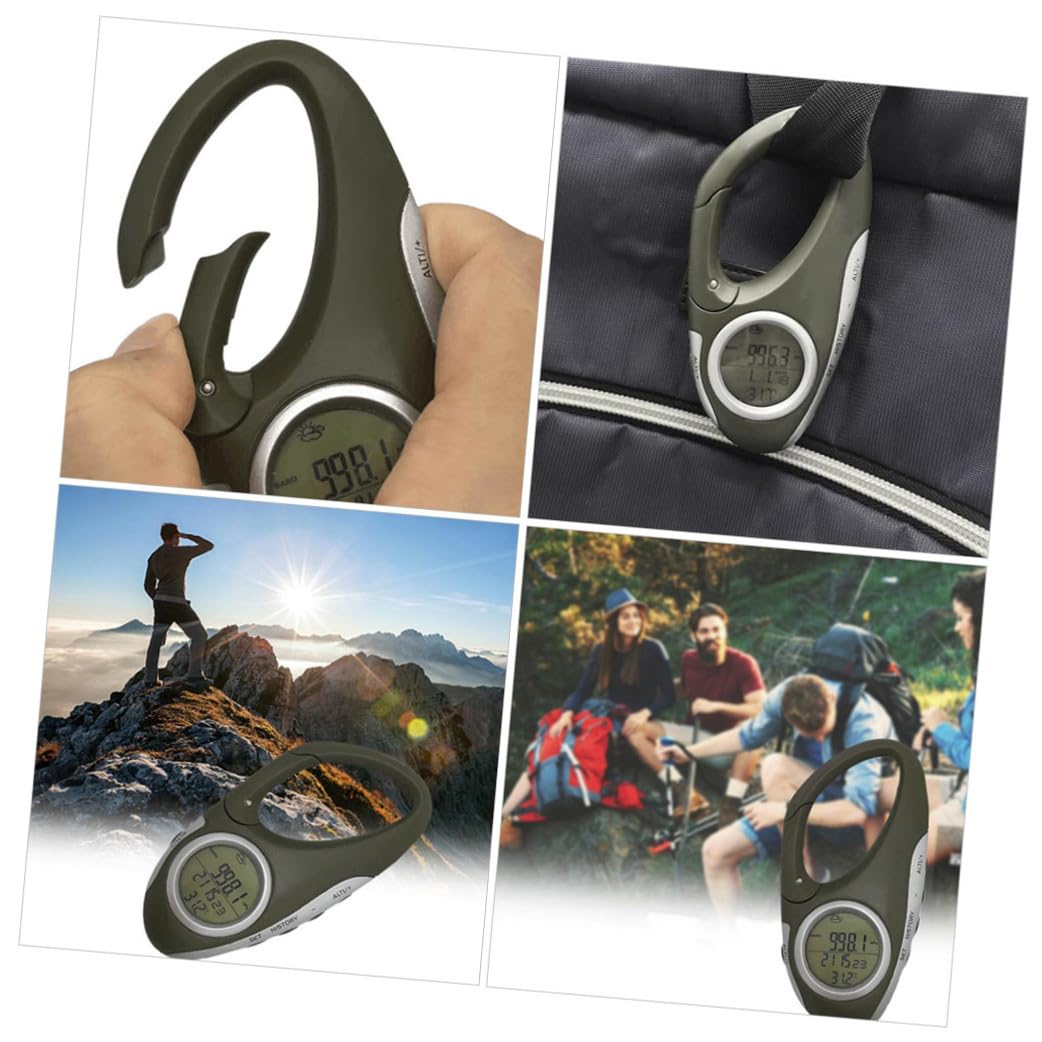BESPORTBLE 3 Pezzi Altimetro Portatile Termometro da Pesca Altimetro Alpinismo Termometro da Alpinismo Moschettone Termometro Termometro Portatile ABS Alpinismo Orologio Elettronico