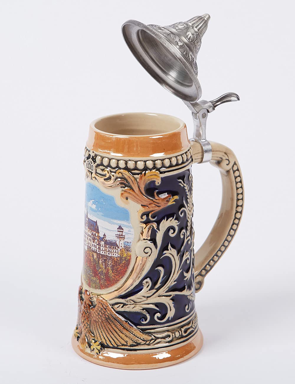 Bierkrug Mit Deckel Deutscher Bierseidel Steinkrug Oktoberfest Trinkbecher Bayern Geschenk Für Männer Vater Bierliebhaber Keramik 700ml