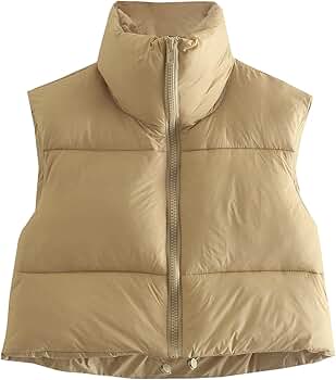 Ayturbo Women's Lightweight Cropped Puffer Vest Quilted