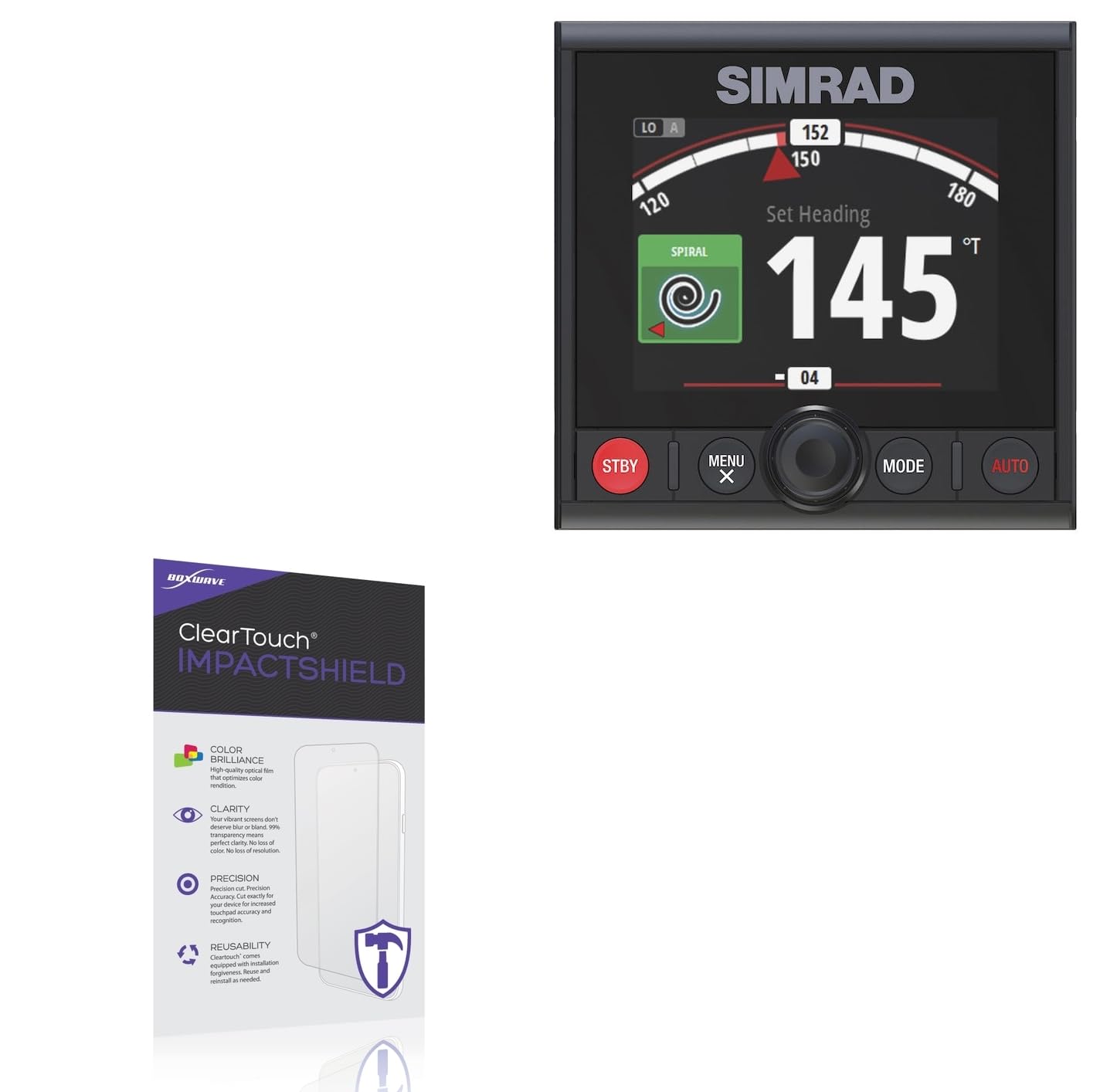 BoxWave Screen Protector Compatible with Simrad AP44 - ClearTouch ImpactShield (2-Pack), Impenetrable Screen Protector Flexible Film