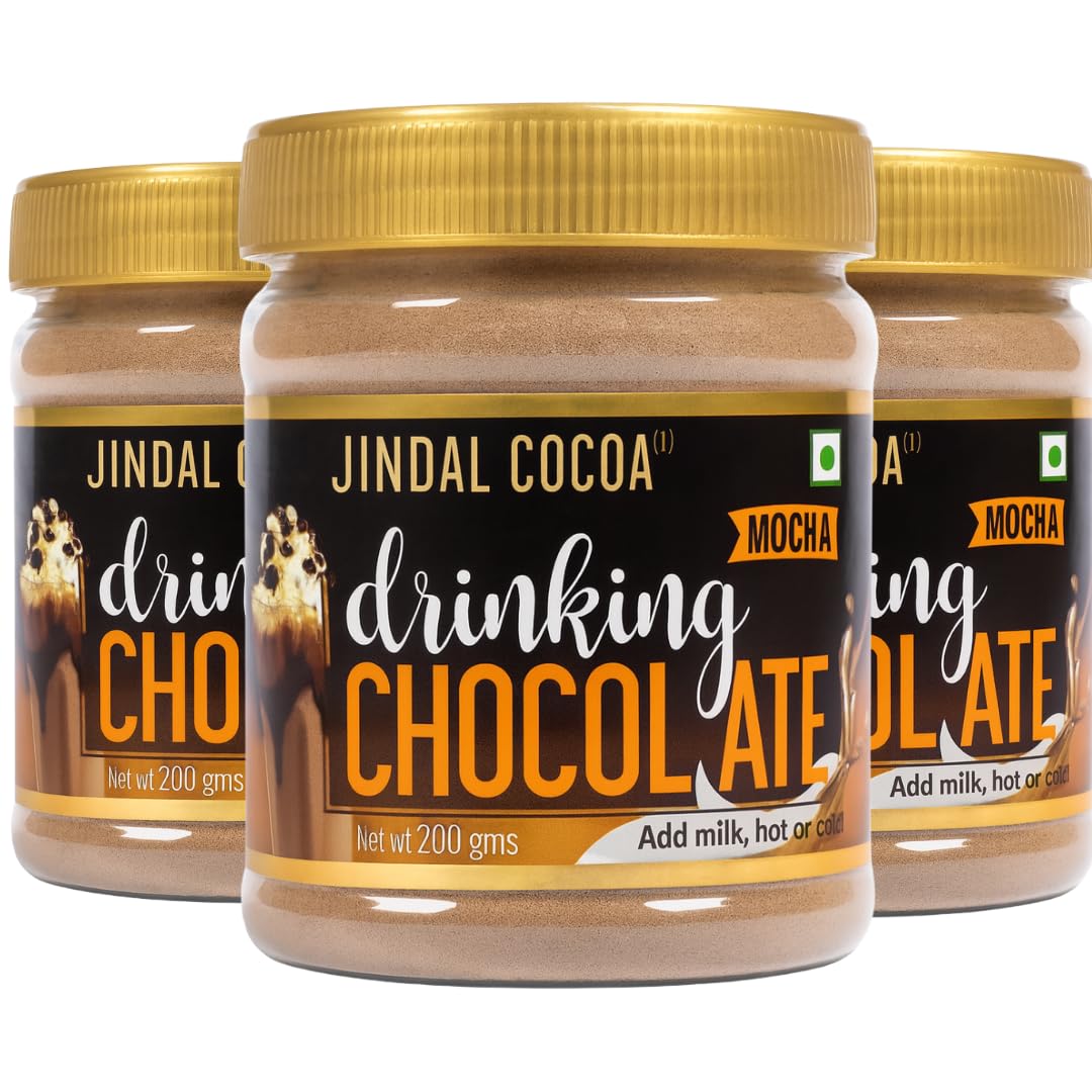 Jindal Cocoa Drinking Chocolate Mocha Powder - 600g (200g - Pack of 3) | Goes well with Hot or Cold Chocolate Drink | No Artificial Colours | No Artificial Preservatives | No Trans-Fat | 100% Vegetarian-image-41