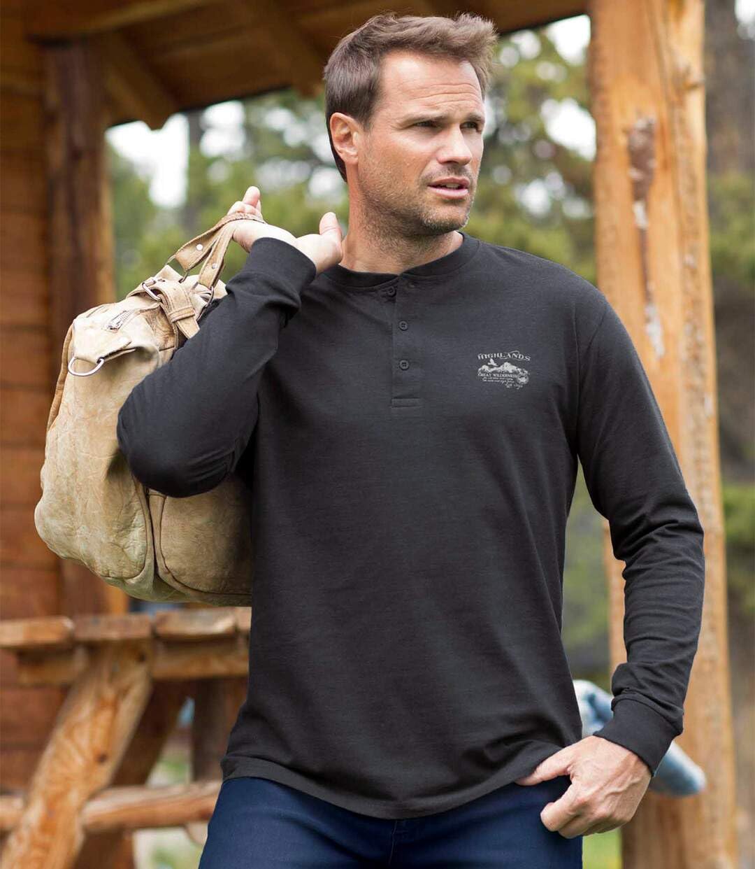 ATLAS FOR MEN - 5er-Pack T-Shirts mit geknöpftem Kragen - L