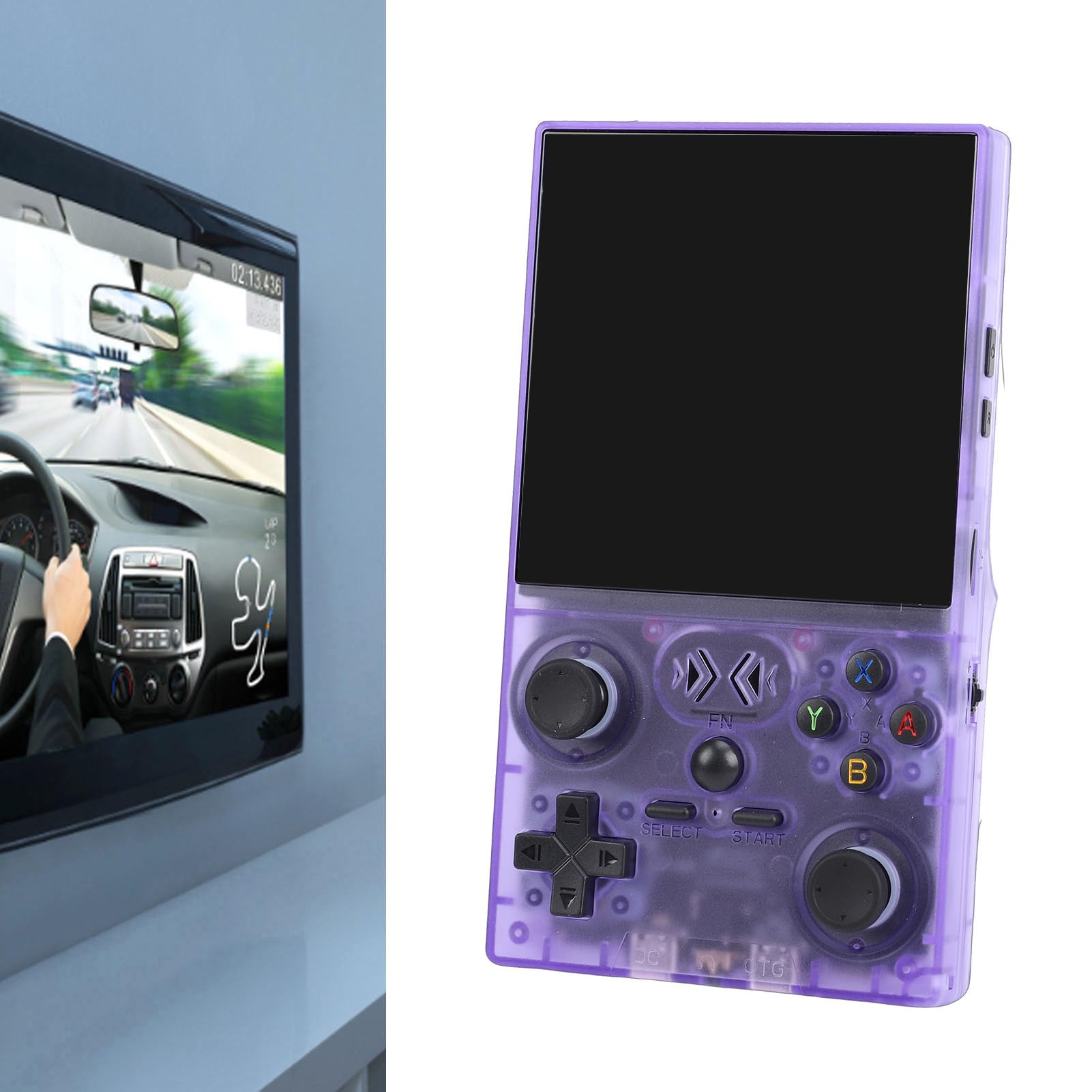 VGEBY Console da Gioco Portatile, Mini Console retrò con Schermo IPS da 4 Pollici, Open Source, Ideale per gli Appassionati di Giochi retrò (PURPLE)