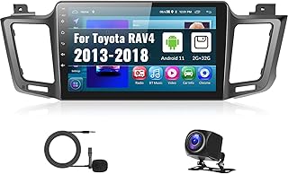 UNITOPSCI Android Car Stereo for Toyota RAV4 2013-2018 Head Unit, Apple CarPlay & Android Auto, 10.1 Inch Touchscreen Bluetooth GPS Navigation 2G 32G WiFi FM Mirror Link SWC with Backup Camera Mic