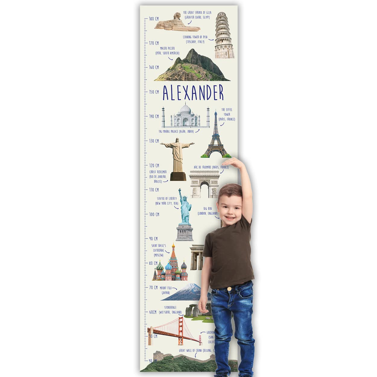 Personalised Kids Height Charts (World Landmarks) — image 1