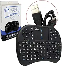 Mini Teclado Sem Fio Com Touch Kp-2031a Para ps4 xbox SmartTv netflix (Preto)